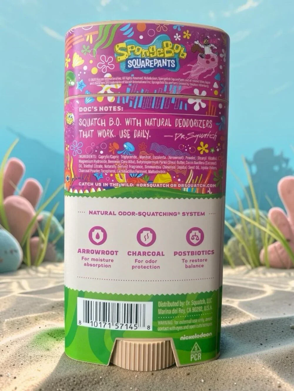 DR SQUATCH Deodorant Mens Sea Patrick Star Shenanigans Limited Edition SpongeBob